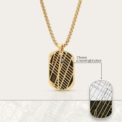 Map Tag Necklace For Men - 18K Gold Vermeil