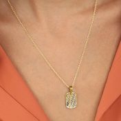 Small Map Tag Silhouette Necklace [18K Gold Vermeil]