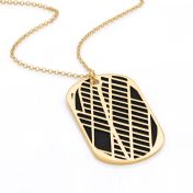 Map Tag Silhouette Necklace [18K Gold Plated]