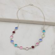 Shining Stars Birthstone Necklace - Sterling Silver