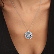 Memories Circle Silhouette Map Necklace [Sterling Silver]