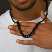 Cuban Link Chain Necklace [Black] - 12MM