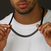 Cuban Link Chain Necklace [Black] - 10MM
