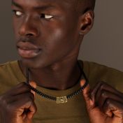 Family Anchor Dark Cuban Link Chain Name Necklace [18K Gold Plated]