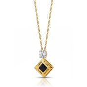 Sacred Diamond Name Necklace with Nano Bible [18K Gold Plated]