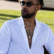 Navigator's Map Men Necklace with Cuban Chain – 18K Gold Vermeil