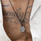 Navigator's Map Men Necklace – Sterling Silver / Black Cord