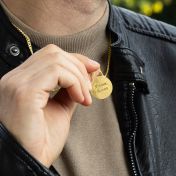 Navigator's Map Men Necklace with Cuban Chain – 18K Gold Vermeil