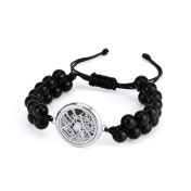 Black Onyx Silhouette Map Bracelet [Sterling Silver]