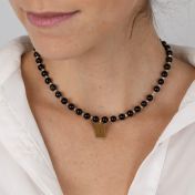 Night Glow Braille Initial Necklace