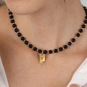 Night Glow Braille Initial Necklace