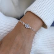 Paperclip Style Hera Evil Eye Bracelet