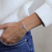 Paperclip Style Hera Evil Eye Bracelet