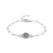 Paperclip Style Hera Evil Eye Bracelet
