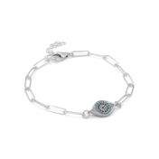 Paperclip Style Hera Evil Eye Bracelet