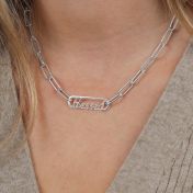 Paperclip Style Name Necklace [Sterling Silver]