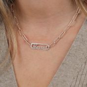 Paperclip Style Name Necklace [Sterling Silver / 18k Rose Gold Plated Chain]