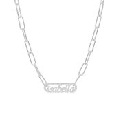 Paperclip Style Name Necklace [Sterling Silver]