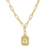 Paperclip Style Zodiac Necklace [18k Gold Plated]