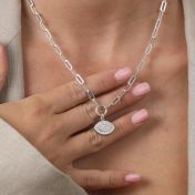 Paperclip Style Apollo Evil Eye Necklace