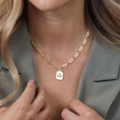Paperclip Style Zodiac Necklace [18k Gold Plated]