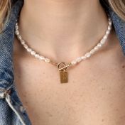 Pearl Beauty Braille Initial Necklace