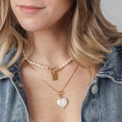 Pearl Beauty Braille Initial Necklace