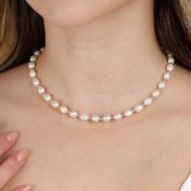 Pearl Necklace with [18K Gold Plated] Beads