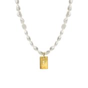 Pearl Grace Braille Initial Necklace
