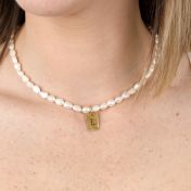 Pearl Grace Braille Initial Necklace
