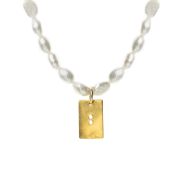 Pearl Grace Braille Initial Necklace