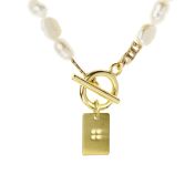 Pearl Beauty Braille Initial Necklace