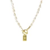 Pearl Beauty Braille Initial Necklace
