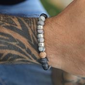 Picasso Jasper Men Name Bracelet [Sterling Silver]