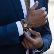 Picasso Jasper Silhouette Map Men Bracelet [18K Gold Vermeil]