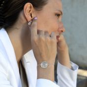 Precious Spot Engraved Map Bracelet [Sterling Silver]