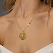 Precious Spot Map Necklace with Nano Bible [18K Gold Vermeil]