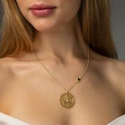 Precious Spot Map Necklace with Nano Bible [14 Karat Gold]