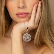 Precious Spot Map Necklace with Nano Bible [14 Karat White Gold]