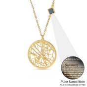 Precious Spot Map Necklace with Nano Bible [18K Gold Vermeil]