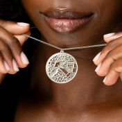 Precious Spot Map Necklace [14 Karat White Gold]