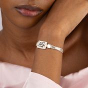 Treasured Spot Map Silhouette Bracelet with Braided Chain [Sterling Silver]