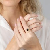 Black Tulip Ring [Big Black Crystal]