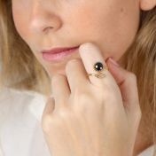 Black Tulip Ring [Big Black Crystal]