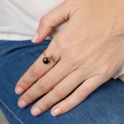 Black Tulip Ring [Big Black Crystal]