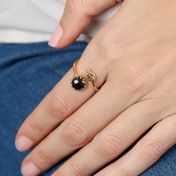 Black Tulip Ring [Big Black Crystal]