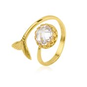 Mermaid's Treasure Ring [big white crystal]