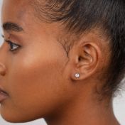 Dazzling Circle Stud Earrings - Hammered [Sterling Silver]