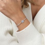 Paperclip Style Hestia Evil Eye Bracelet