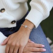 Paperclip Style Hestia Evil Eye Bracelet